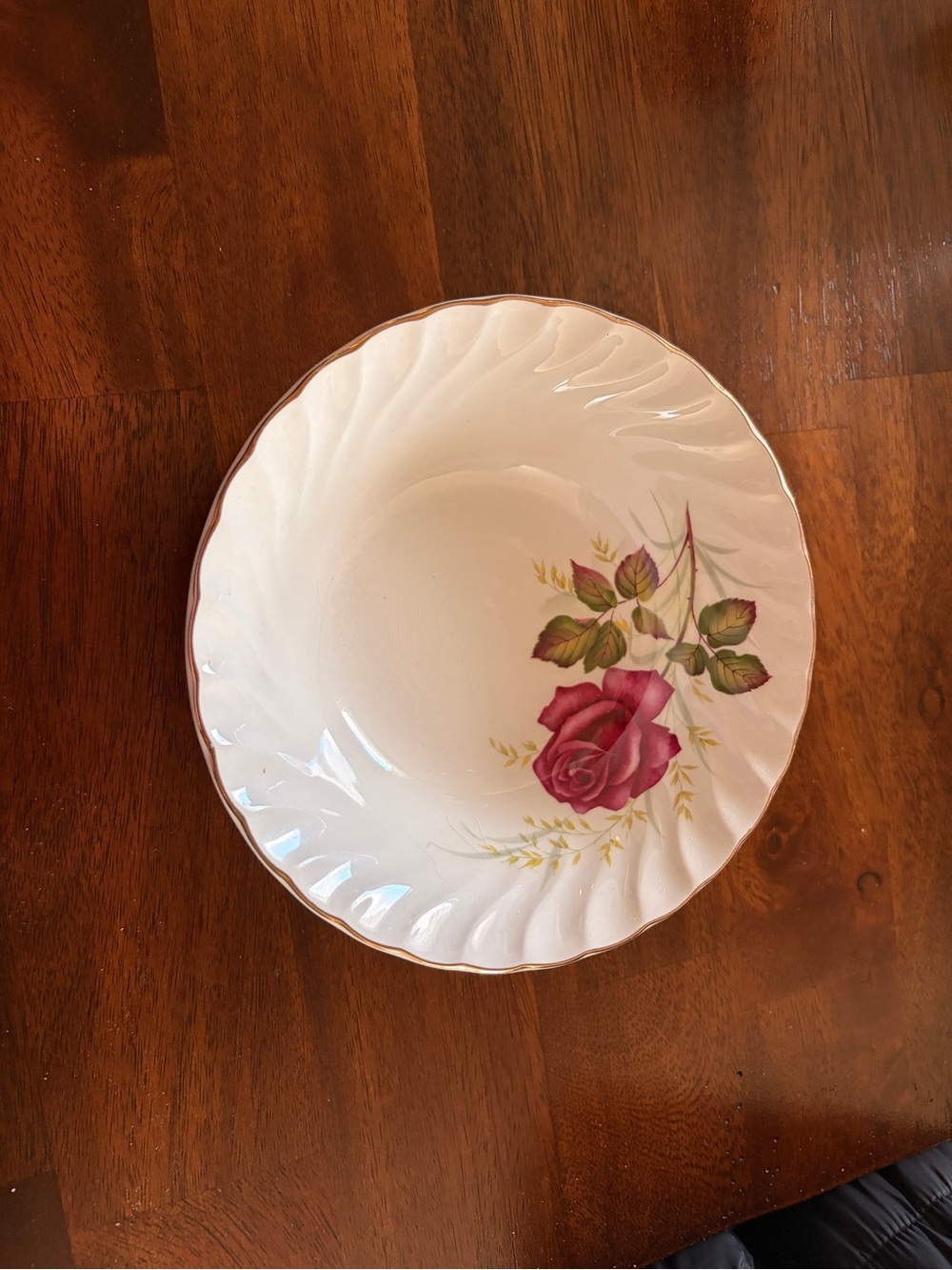 White Porcelain Rose Accent Bowl